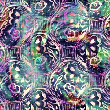 Blurry rainbow glitch artistic dot texture background. Irregular bleeding Stock Illustration