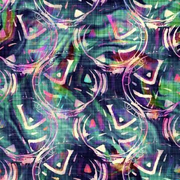 Blurry rainbow glitch artistic dot texture background. Irregular bleeding Stock Illustration