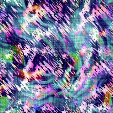 Blurry rainbow glitch camo texture background. Irregular bleeding watercolor tie Stock Illustration