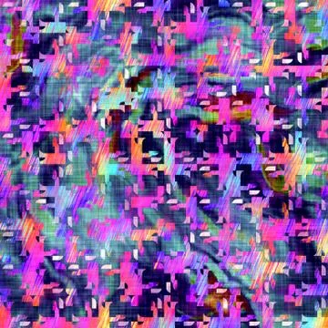 Blurry rainbow glitch check texture background. Irregular bleeding watercolor Stock Illustration
