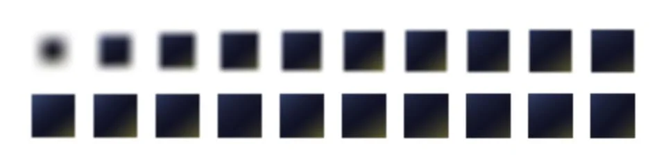 Blurry shape elements squares. Soft blob and fluid graphic designs within a g Stock Illustration