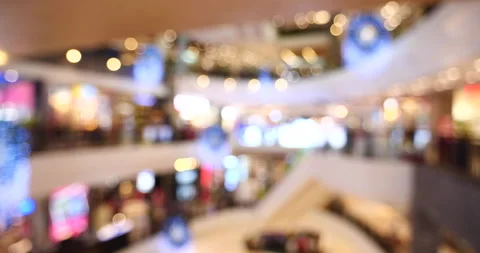 Blurry shopping mall background of store grocery. Blurred background shopping ma Vídeo Stock 164216063
