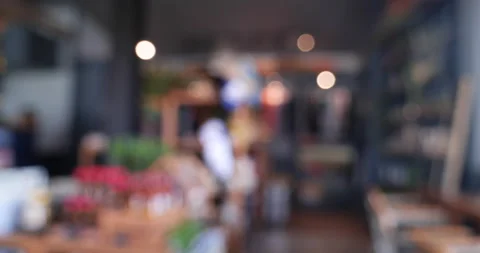 Blurry shopping mall background of store grocery. Blurred background shopping Stock Footage 277556503