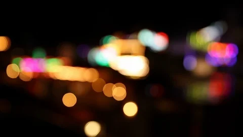 Blurry shot of carnival fair with blinking colorful lights Stock Footage 120527773