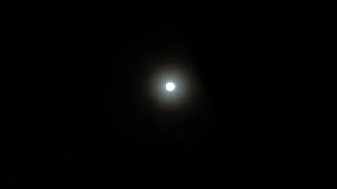 Blurry Sphere Of The Full Moon Surrounded By Moonlight Glow against dark sky Stock Footage 137502890
