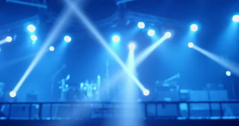 Blurry spotlight digital random movement on stage in night club concert Stock Footage 151450321