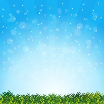 Blurry summer with grass presentation Stock Illustration