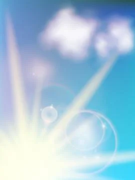 Blurry summer view with sunlight. Stock Illustration