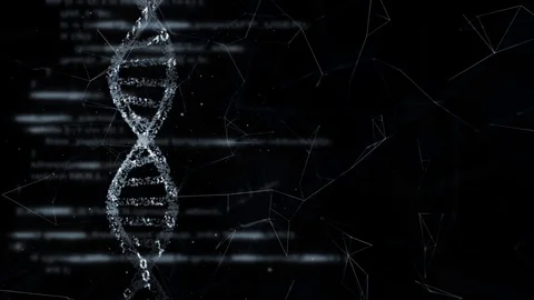 Blurry text writing on science screen with dna Vídeo Stock 126353948