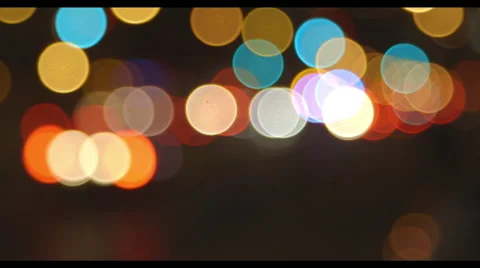 Blurry traffic lights at night Stock Footage 43799002