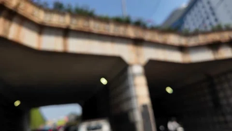Blurry traffic ready to enter the tunnel Stock Footage 342213689