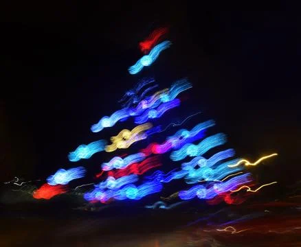 Blurry view of a Christmas tree Foto stock