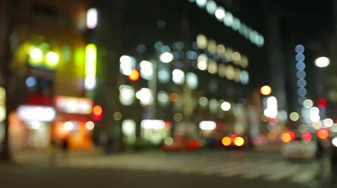 Blurry view of Tokyo City at night | Stock Video | Pond5