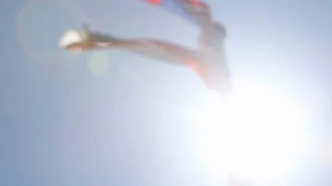 Blurry Washed Out Low Angle of Mississippi State Flag Slow Motion Stock-Footage 108572991