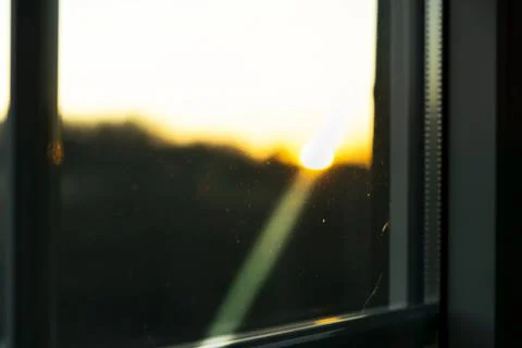 Blurry window in the dusk Stock Photos