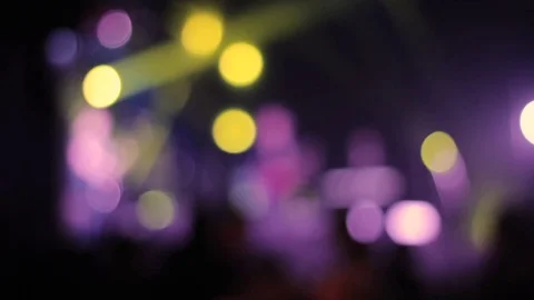 Blury shot of the concert. Silhouettes of the people Stock Footage 80353853