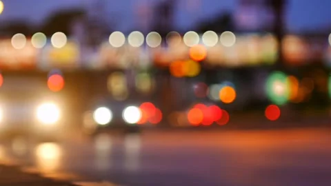 Blury traffic light Stock Footage 277790953