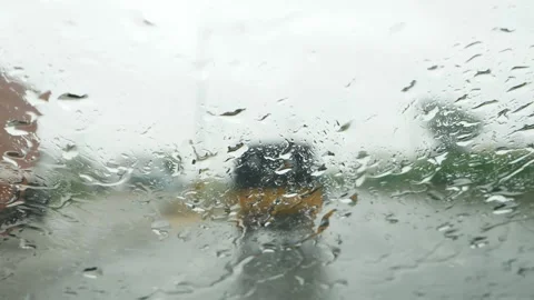 Blury view of vehicles from car windshield Video stock 156954045