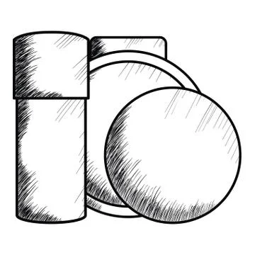 Blush and bottle make up drawing icon Stock Illustration