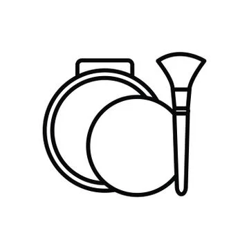 Blush and brush make up drawing icon Stock Illustration