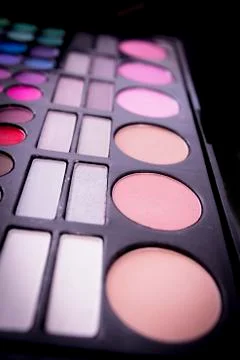 Blush and eye shadow. 스톡 사진