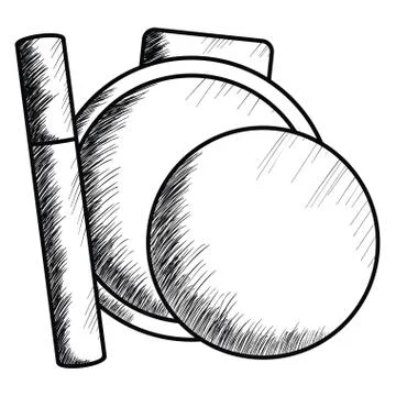 Blush and eyelash make up drawing icon Illustrazione stock