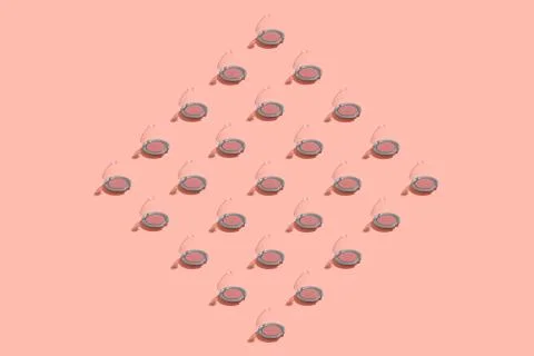 A blush box square shaped pattern on a pink background Stock Photos