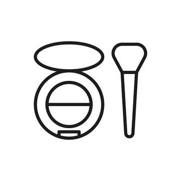 Blush compact make up beauty icon vector Stock Illustration