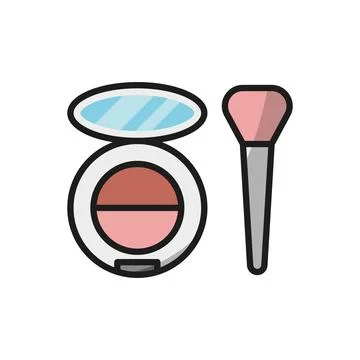 Blush compact make up beauty icon vector Stock Illustration