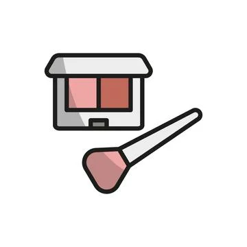 Blush compact make up beauty icon vector Stock Illustration