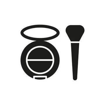 Blush compact make up beauty icon vector Stock Illustration