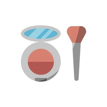 Blush compact make up beauty icon vector Stock Illustration