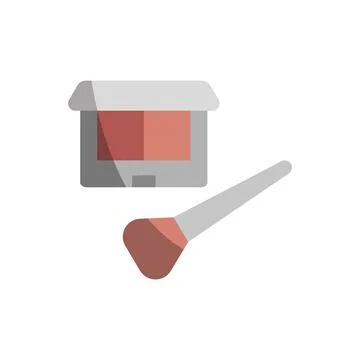 Blush compact make up beauty icon vector Stock Illustration