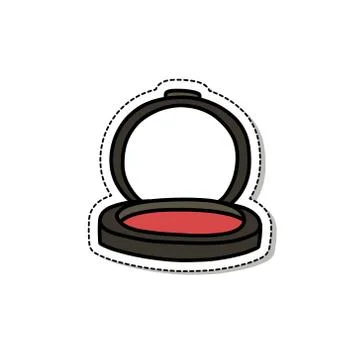Blush doodle icon, vector color sticker illustration Stock Illustration