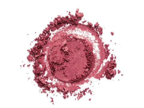 Blush, eye shadow crushed circle round swatch isolated on white background Stock Photos