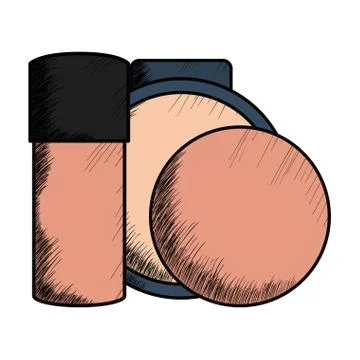 Blush make up with bottle Stock Illustration