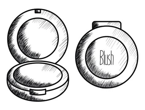 Blush make up drawing icon Illustrazione stock