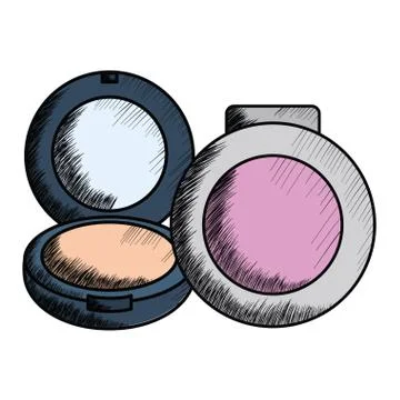 Blush make up drawing icon Stock Illustration