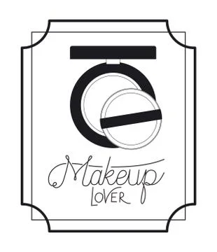 Blush make up in frame elegant Ilustração Stock