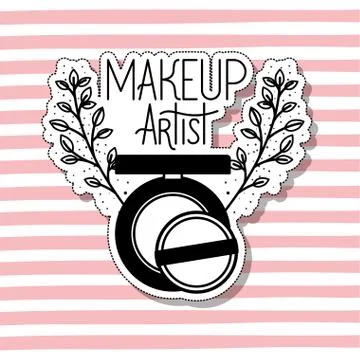 Blush make up in frame elegant Ilustração Stock