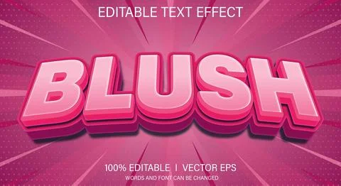 Blush vector text effect with modern style design Stock Illustration