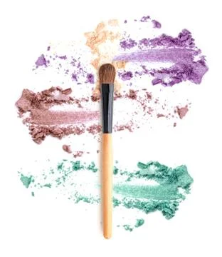 Blusher and coloured eyeshadows isolate. Foto stock