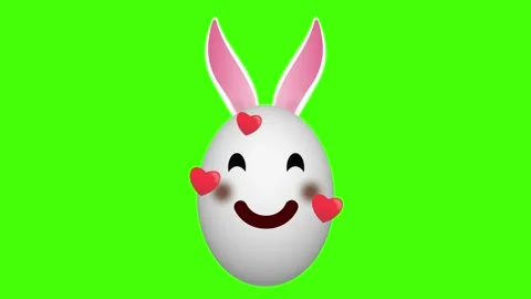 Blushing and lovely expression easter egg on green Stock Footage 306079279