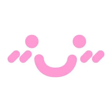 Blushing happy face icon in bright neon color Illustrazione stock