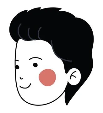Blushing man face Stock Illustration