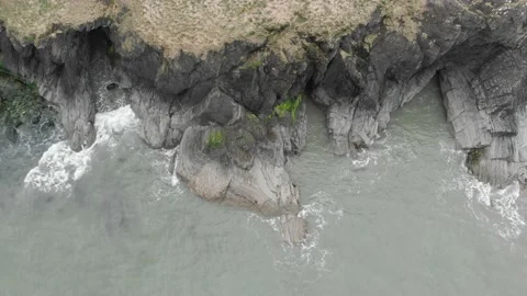 Blustery Cliffs and Sea Stock Footage 194502004