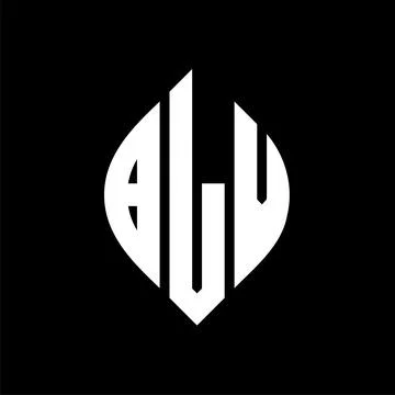 BLV circle letter logo design with circle and ellipse shape. BLV ellipse lett Stock Illustration