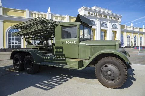 BM-8-48 multiple launch rocket system on the ZIS-6 chassis (1942-1943) Stock Photos