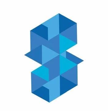 BM, BW, GM, GW initials triangle block chain logo Illustrazione stock