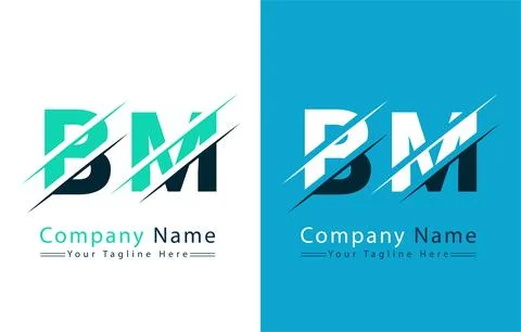 BM Letter Logo Design Template. Vector Logo Illustration Stock Illustration